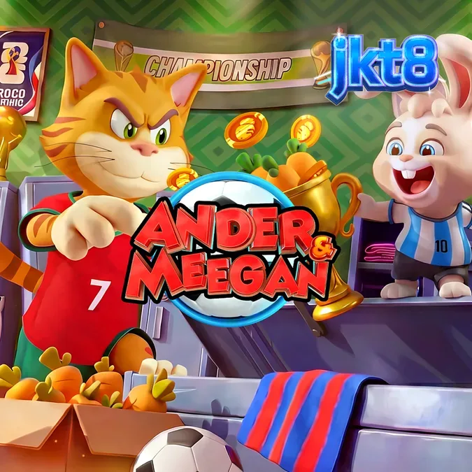 Tampilan antarmuka permainan slot Ander & Meegan dengan fitur wild yang aktif